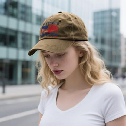 She Loves Jesus and America Too Hats for Womens Soft Washed Distressed Baseball - color: She Loves Jesus and America Toopigment Khaki1