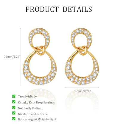 18K Gold Plated Hoop Earrings for Women, NICKEL-FREE & HYPOALLERGENIC, Timeless Jewelry Gift - color: gold