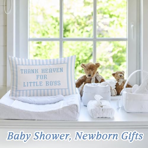 Blue Heaven for Little Boys 12x20 Pillow Cover Newborn Gifts - color: Thank Heaven for Little Boys-b-12x20