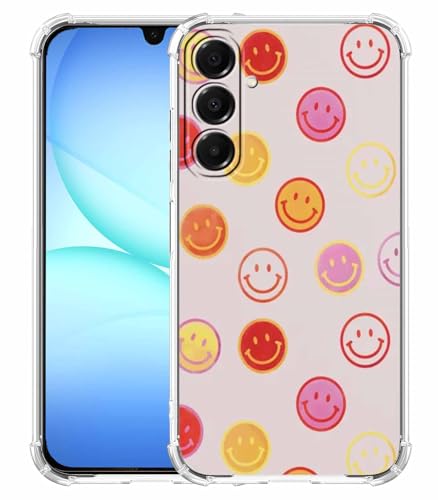 Cute Smiling Face Case Compatible with Samsung Galaxy A17,Colourful Smile Collage,Unique Trendy TPU Bumper Case,SA17 - color: Smiling Face, size: Samsung Galaxy A17