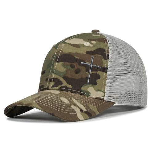 Christian Hats for Men Women,Jesus Cross Hat Christian Religious Gifts for Birthday/Christmas - color: 393.camo-11