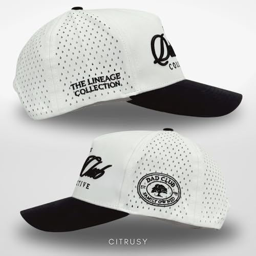 CITRUSY Athletic Trucker Golf Hat | Performance Mens 5 Panel Cap | Cool Breathable Waterproof Workout Running Snapback - color: Dad Club | Black
