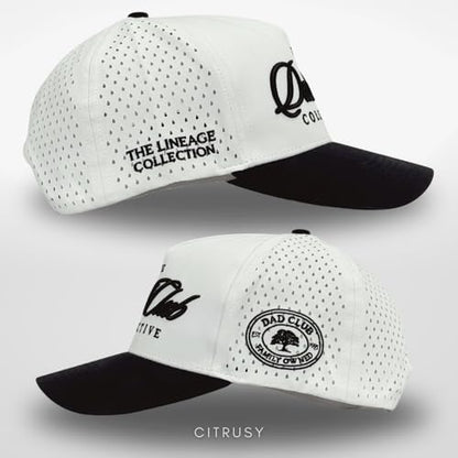 CITRUSY Athletic Trucker Golf Hat | Performance Mens 5 Panel Cap | Cool Breathable Waterproof Workout Running Snapback - color: Dad Club | Black