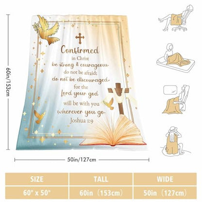 Confirmation Gifts Blanket 60"x50" Christian Gift for Girls/Boys - color: Confirmation