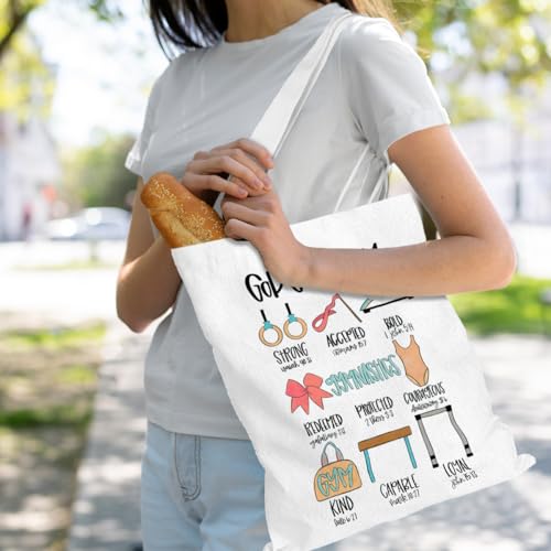 VICBOU Bible Verse Canvas Tote Bag, Inspirational Religious Christian Gifts for Women Men Canvas Tote Reusable Grocery Bags - color: Godsays01