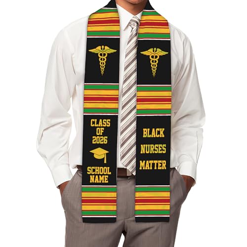 MDPrints Global Kente Graduation Sash 2026, Black Girl Magic Graduation Sash 2026, Class of 2026 Graduation Gift - color: Kente Dk05