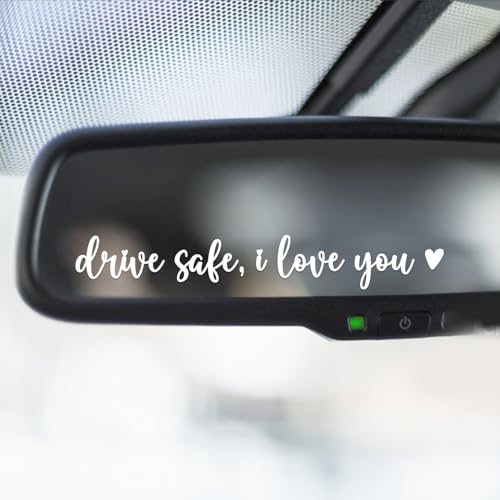 3X I Love You Drive Safe Mirror Sticker - I Love You Drive Safe Sticker - color: Drive Safe I Love You