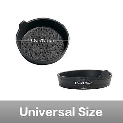 4 Pack Silicone Car Cup Holder Coasters, Universal Removable Vehicle Cup Holder Coasters for Most Cars, Trucks (Black) - color: Black