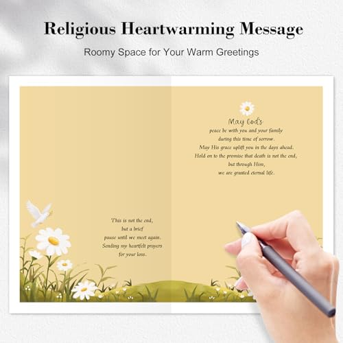 Religious Sympathy Card for Loss of Loved (White Dove & Daisy) - color: 1-Pigeon