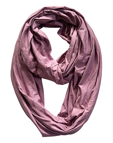 Lina & Lily Premium Modal Jersey Knit Women's Infinity Scarf Loop Lightweight - color: Dusty Rose