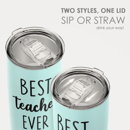 SANDJEST Teacher Tumbler - Best Teacher Ever Travel Coffee Mug Appreciation Gift for Teachers - 20oz Stainless Steel Tumblers Awesome Gifts for Birthday, Christmas, Graduation Day, Back To School - color: Teacher