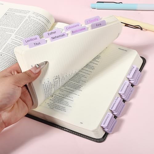 Mr. Pen- Laminated Bible Tabs, 75 pcs, Dusty Lilac - color: Dusty Lilac
