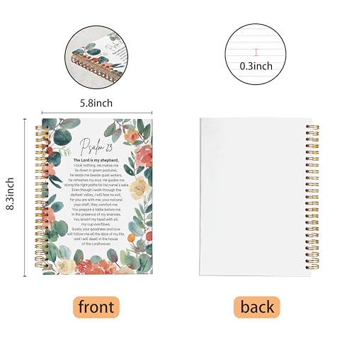 VNWEK Christian Gifts Notebook Journal - Christian Notebook for Women, Bible Journaling Notebook, Notebook for Bible Notes, Notebook Spiral Bound with, Psalm 23 Writing Pads - color: 21-XZ-bible-notebook