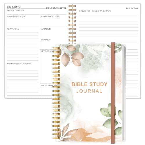 Heveboik Bible Study Journal – Church Notes Notebooks – Note Taking & Journaling Kit, 5.8" x 8.5", Rose Leaf - color: Rose-Leaf