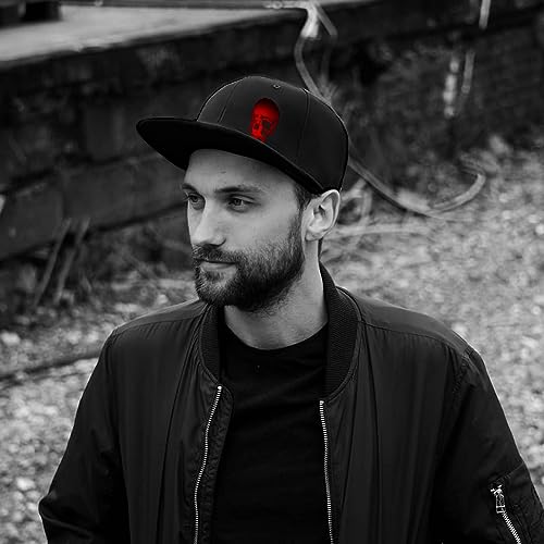 Chef Hat Flat Bill Hats for Men Funny Double Knives Kitchen Adjustable Baseball Cap Snapback Hat for Women - color: Red Face