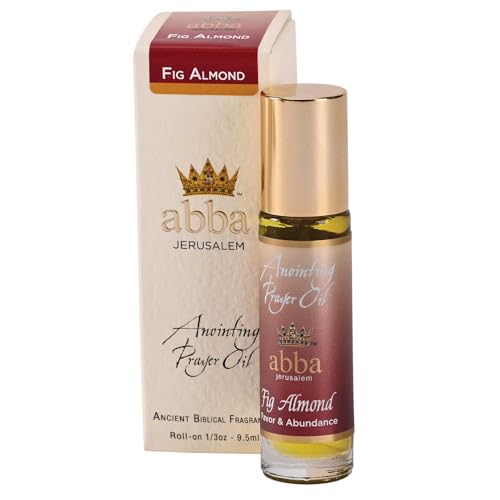 Dicksons Abba Jerusalem Anointing Prayer Roll-on Oil, Scented Biblical Oil for Prayer, Worship, Home Devotion and Blessing .33 Ounce Favor and Abundance Fig Almond