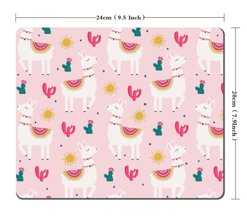 TSSOHU Cute Llama Alpaca Customized Rectangle Non-Slip Rubber MousePads for Office Home Laptop, Computer Mouse Pad for Wireless Mouse, 9.5""x7.9""x0.12"" Inch(240mm x 200mm x 3mm), WMJMP2436 - color: WMJ136