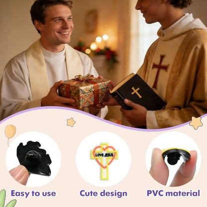 Cute Pins Bulk, Funny Lapel Badge Pins Rubber Brooch Pins for Backpacks, Hats, Bags - style: Jesus-20PCS