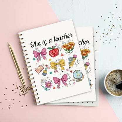 VONTP Christian Teacher Spiral Notebook Journal, 5.5x8.3 Inch - color: 007-teacher