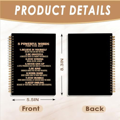 Motivational Notebook,Inspirational 8 Powerful Words for Gifts - color: Motivational Theme