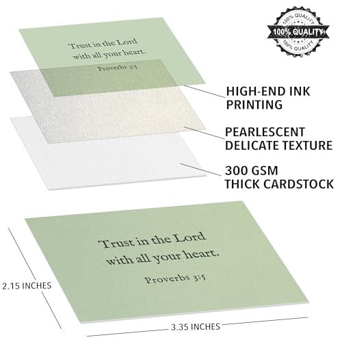 Bible Verse Cards, 60 Scripture Cards with Bible Verses - color: Sage Green
