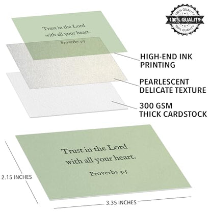 Bible Verse Cards, 60 Scripture Cards with Bible Verses - color: Sage Green