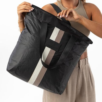 ALOHA Collection Day Tripper Tote | Lightweight, Packable, and Splash-Proof Beach Tote Bag | Easy to Clean - color: Caffe on Black, size: One Size - Day Tripper Tote
