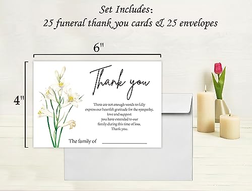 lily Minimalism Funeral Thank You Cards with Envelopes,Fillable Funeral Thank You Cards,Thank You Notes,Thank You Notes With Envelopes Set,Floral Thank You Cards,Personalized Thank You Cards,G4 - color: multicolorGX04
