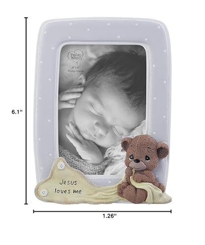 Precious Moments 203106 Jesus Loves Me Bear Resin/Glass Photo Frame