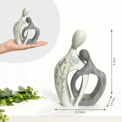 Anniversary Wedding Engagement Gift, White Couple Arm in Arm Statue - color: White-arm in Arm