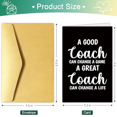 Chenive Thank You Coach Card, Coach Birthday Card, Coaches Retirement Gifts for Men Women, Basketball Soccer Football Volleyball Wrestling Sports Coaches Appreciation Gifts - color: Thank You Coach
