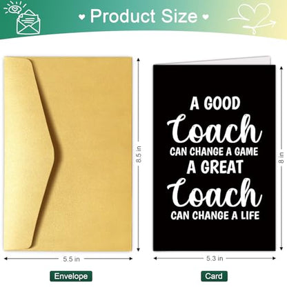 Chenive Thank You Coach Card, Coach Birthday Card, Coaches Retirement Gifts for Men Women, Basketball Soccer Football Volleyball Wrestling Sports Coaches Appreciation Gifts - color: Thank You Coach