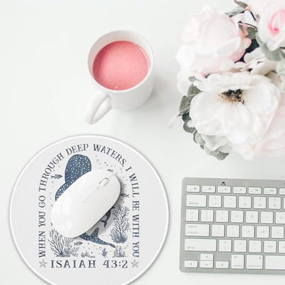 Trendy Whale Shark Christian Mouse Pad 7.9x7.9 Inch, When You Go Through Deep Waters I Will Be with You Isaiah 43:2 Mouse Pads, Blue Bible Verse for Desk, Religious Office Supplies Desk Accessories - color: Cute Sloth 30