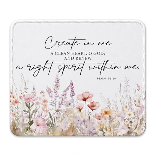 QIYUHOY Christian Inspirational Floral Mouse Pad, 9.5x7.9 Inch - color: great in me