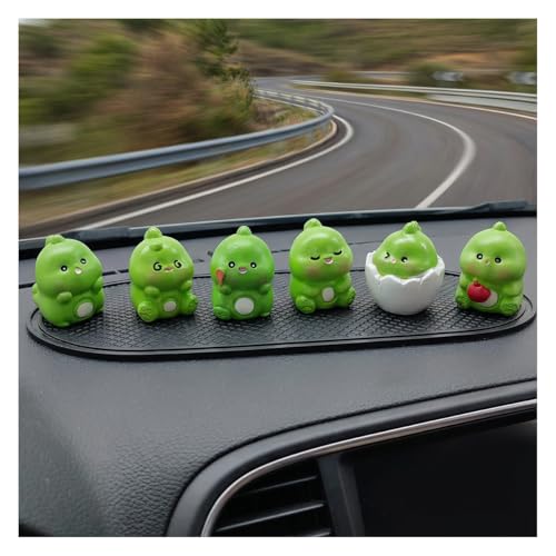 Craedli 6PCS Cute Dinosaur Car Dashboard Decorations, Mini Resin Dinosaurs Figurines Rear View Mirror Accessories, Funny Center Console Ornament Car Interior Decoration for Office Desk Home(Dinosaur) - size: Dinosaur