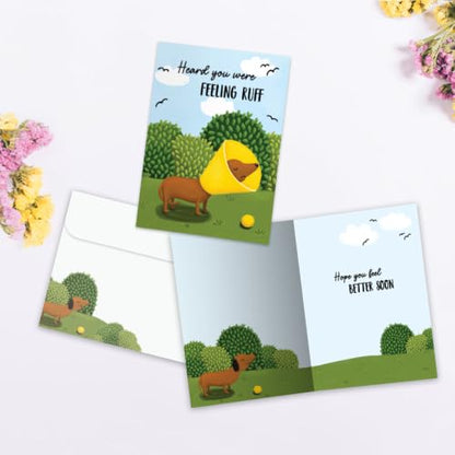 Tree-Free Greetings - Funny Dog Get Well Card - Feeling Ruff - color: Feeling Ruff