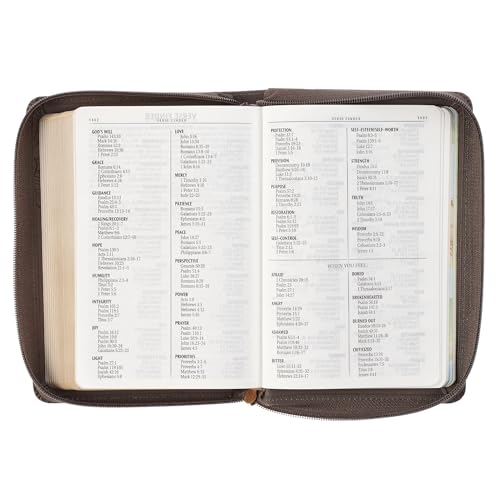 KJV Holy Bible, Compact Large Print Vegan Leather Red Letter Edition - Ribbon Marker, King James Version, Floral Dusty Taupe, Zipper Closure (KJV Compact LP Editions)
