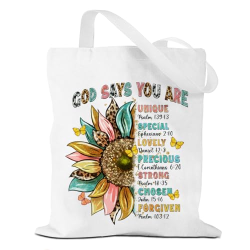 Tote Bag，Canvas Tote, Reusable Grocery Shopping Bag Aesthetic Shoulder Bag for Work, Beach, Camping 03 - color: Godsays02