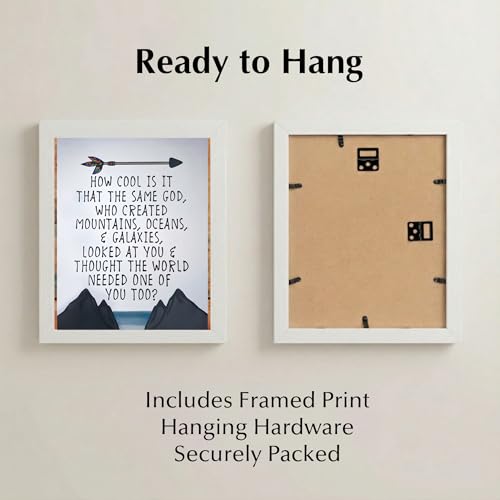 Christian Scripture Wall Art, Same God of Creation, 11x14 white framed - color: White, size: 14"L x 11"W