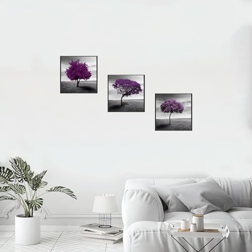 Modern Framed Wall Art Canvas Prints, Purple Tree Landscape - color: Purple Tree