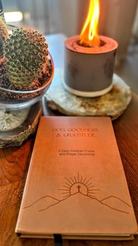 Christian Devotional Journal - God, Goodness & Gratitude - 2026 Faith-Based Gratitude and Prayer Journal for Daily Prayers, Bible Study, and Spiritual Growth - Light Brown Leather Hardcover - color: Light Brown