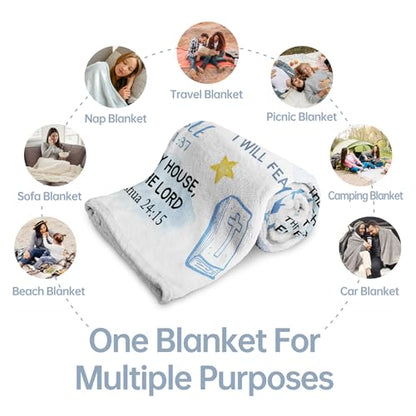Baptism Gifts for Boys, Christian Blanket, Teen Boy Gifts Trendy Stuff - color: Blue, size: 80*60IN