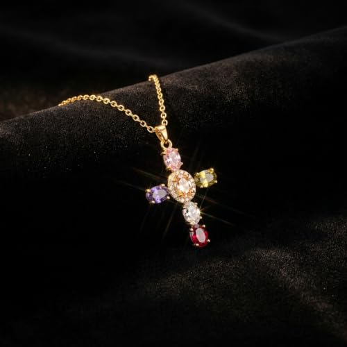 Colorful Crystal Rainbow Symbol Pendant Alloy Clavicle Necklace - color: Colorful2