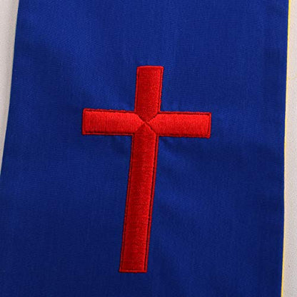 BLESSUME Church Clergy Pastor Reversible Stole - color: Blue and Yellow