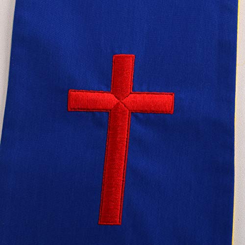 BLESSUME Church Clergy Pastor Reversible Stole - color: Blue and Yellow