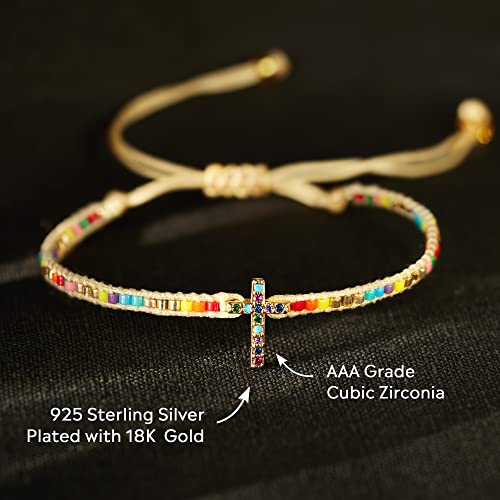 STORYJEWELLERY Christian Gifts for Women, Religious Confirmation and Baptism Gifts, Cross Bracelet for Women, Easter Gift, Encouragement Presents, Christian Jewelry - color: God is in control