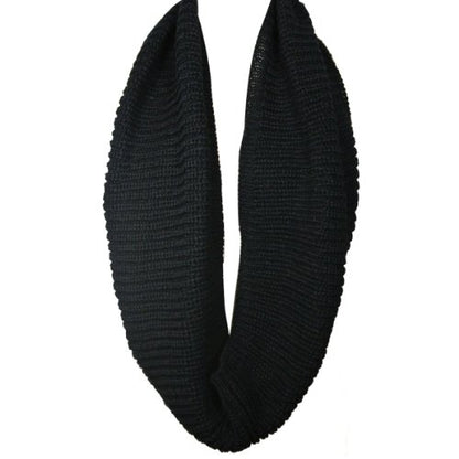 Wrapables Thick Knitted Winter Warm Infinity Scarf - color: Black