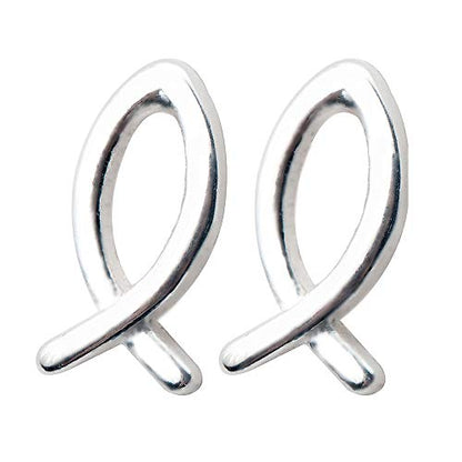 Cute Fish Sterling Silver Tiny Stud Earrings for Women Hypoallergenic Minimalist Ichthus
