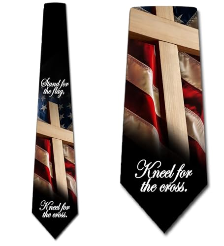 Three Rooker Patriotic Ties Mens US Flag Necktie Cross Tie