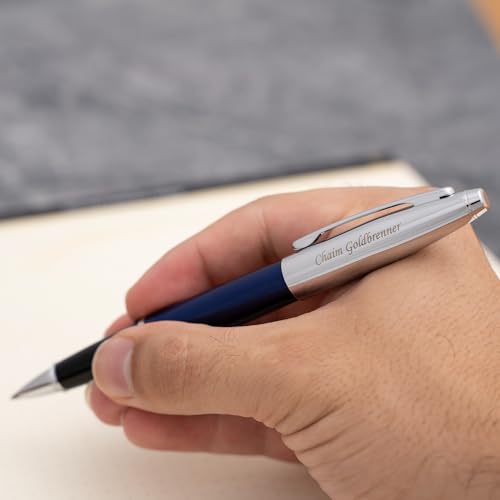 Cross Calais Personalized Rollerball Pen in Blue Lacquer with Chrome Trim - color: Blue Rollerball Pen